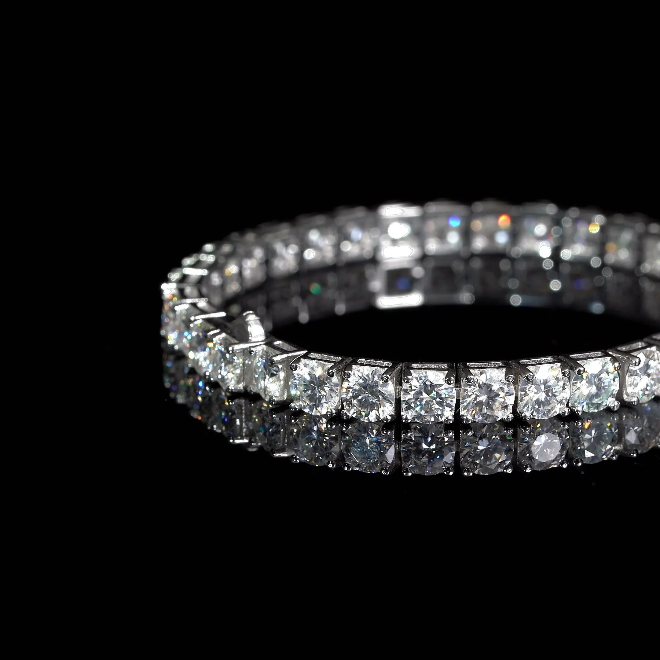 3/4/5mm Full Moissanite bracciale a catena da Tennis per donna uomo Moissanita Gemstone s925 argento catena a mano gioielli Pass Diamond Test