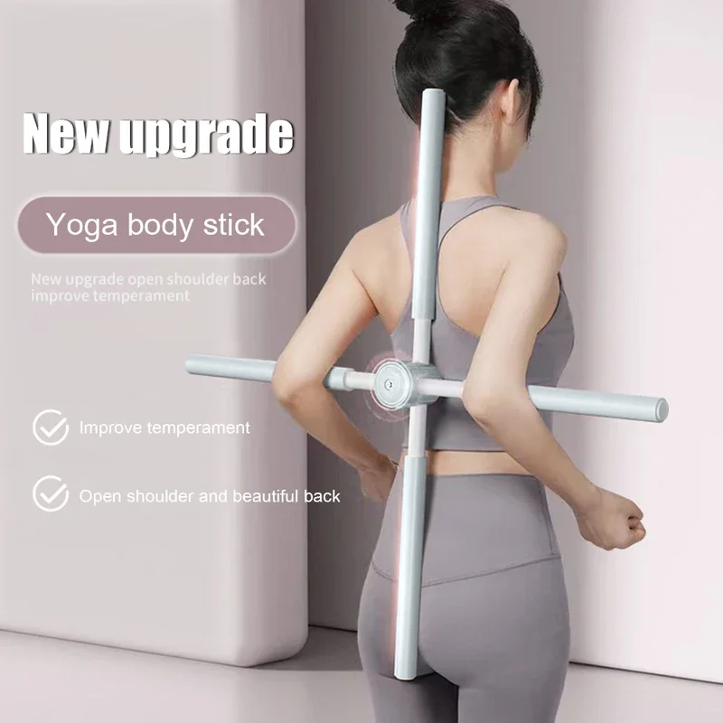 Corrector de postura para hombros y cuello, herramienta de estiramiento, palo corrector jorobado, diseño retráctil para mujeres