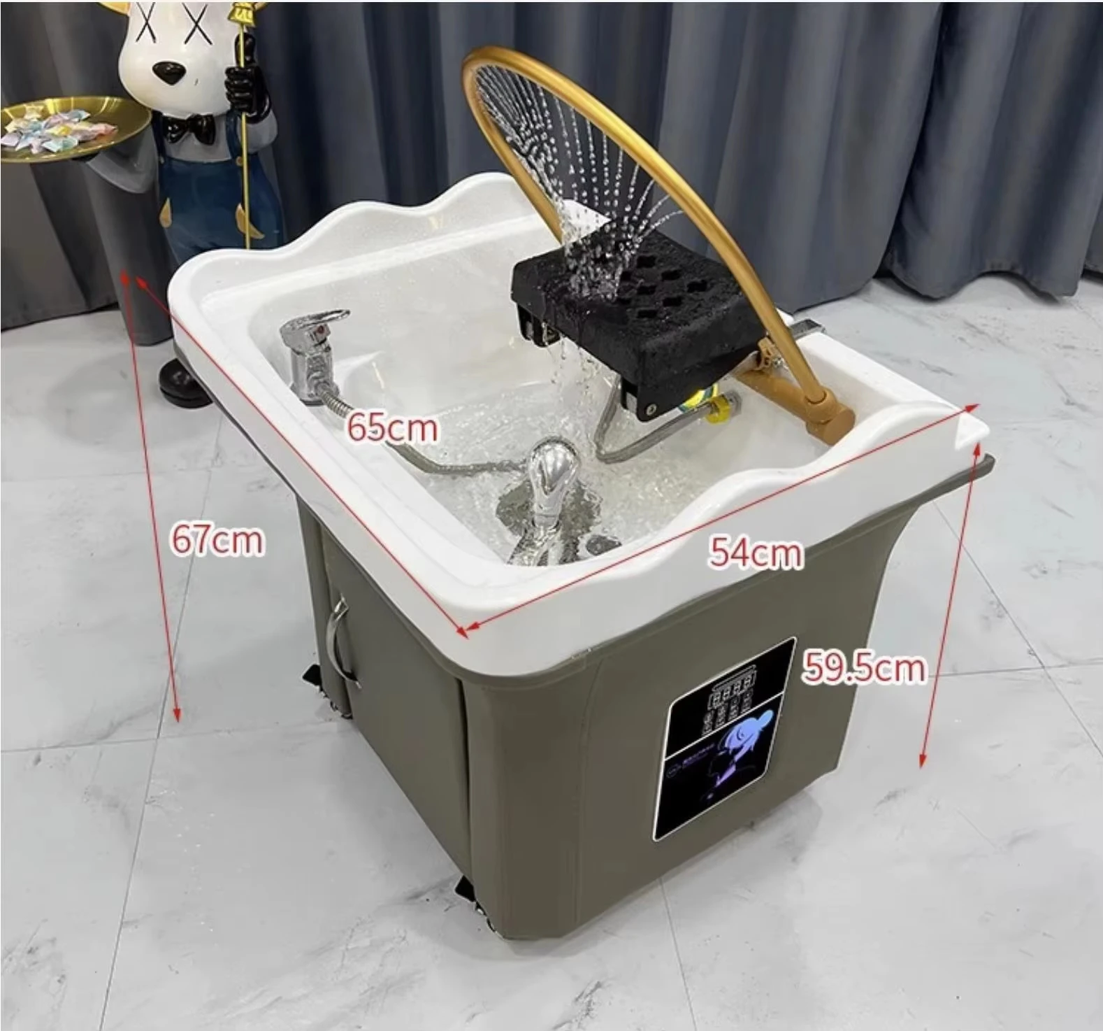 High Quality Salon Japanese Head Spa Wash Basin Head Spa Fumigation Furniture Ceramic Modern Sink Water Circulation Massage