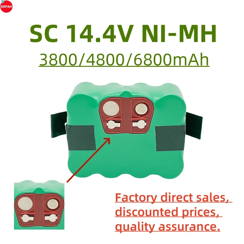 14.4V SC3800/4800/6800mAh nickel hydrogen battery suitable for vacuum cleaner robot KV8 XR210 XR510 XR210A XR210B XR510B