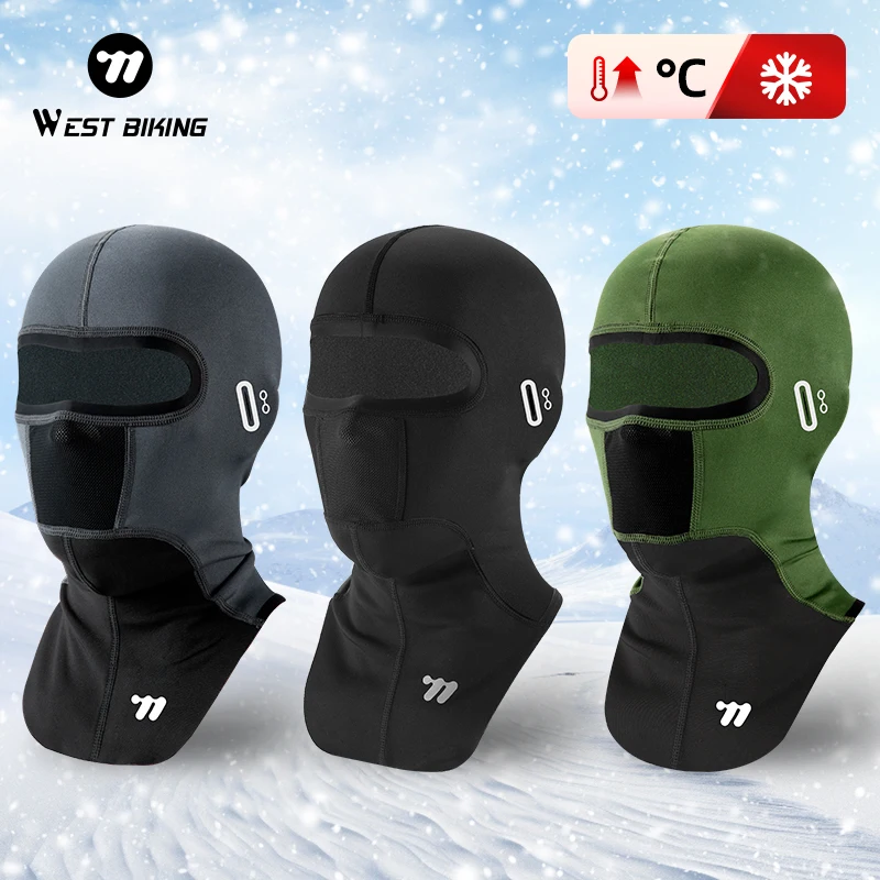 

WEST BIKING Winter Fleece Balaclava Cycling Running Cap Breathable Mask Snowboard Motorcycle Windproof Hood Thermal Sport Gear