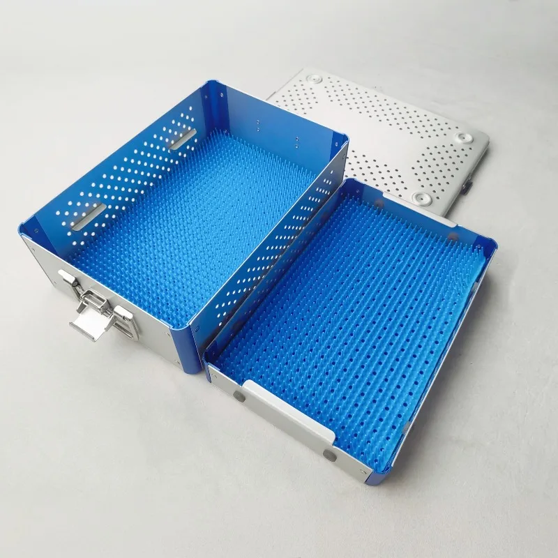 Lab Instrument Double-layer Sterilization Box, Microscope Instrument Storage Box, High Temperature and Autoclaving 30x20x9cm