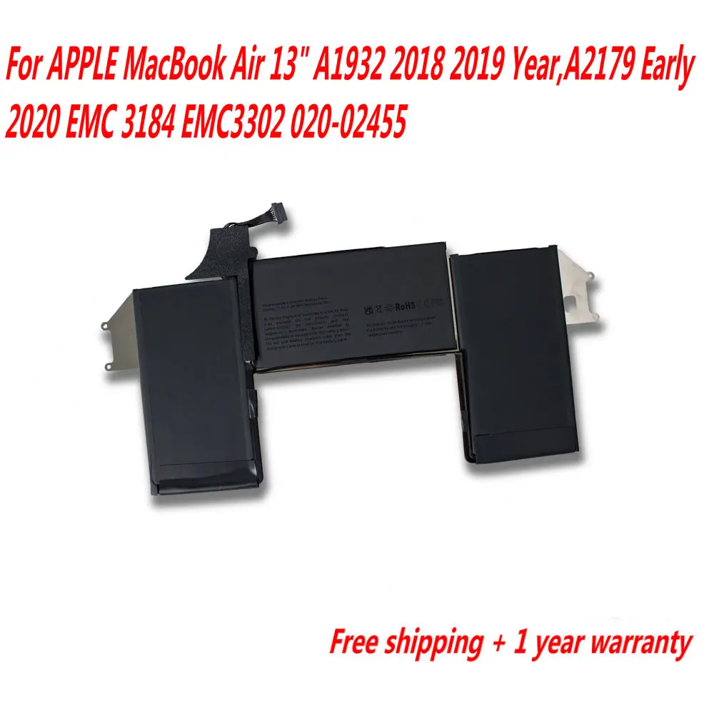 

A1965 Аккумулятор для ноутбука APPLE MacBook Air 13 дюймов A1932 2018 2019 года, A2179 начало 2020 года EMC 3184 EMC3302 020-02455 Бесплатный инструмент