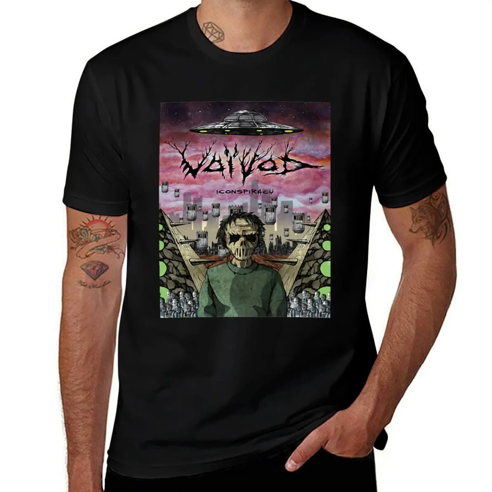 

KONSPIRACY voivod T-Shirt man t shirt heavy cotton black cotton t-shirt plain for man package T-Shirt