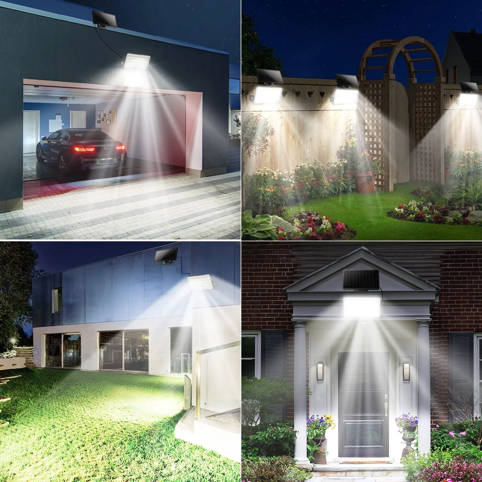 Solar Outdoor Lights - LED Motion Sensor Light with Remote Waterproof Security Flood Light for Patio Garage Porch Yard