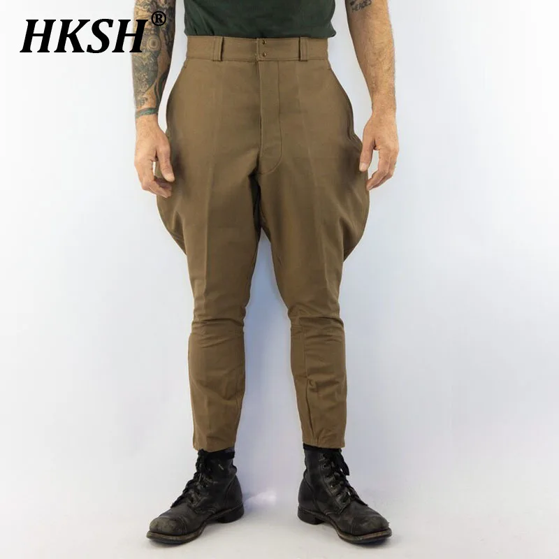 HKSH Spring Autumn New Man Tide Knight Oversized Casual Niche Design Multi Pocket Zipper High Street Chic Ins Cargo Pants HK4864