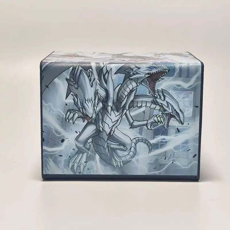 Yu-Gi-Oh! Blue-Eyes Ultimate Dragon Card Storage Box Opcg Ws Ptcg Ygo Leather Magnetic Suction Card Storage Box Anime Cards Gift