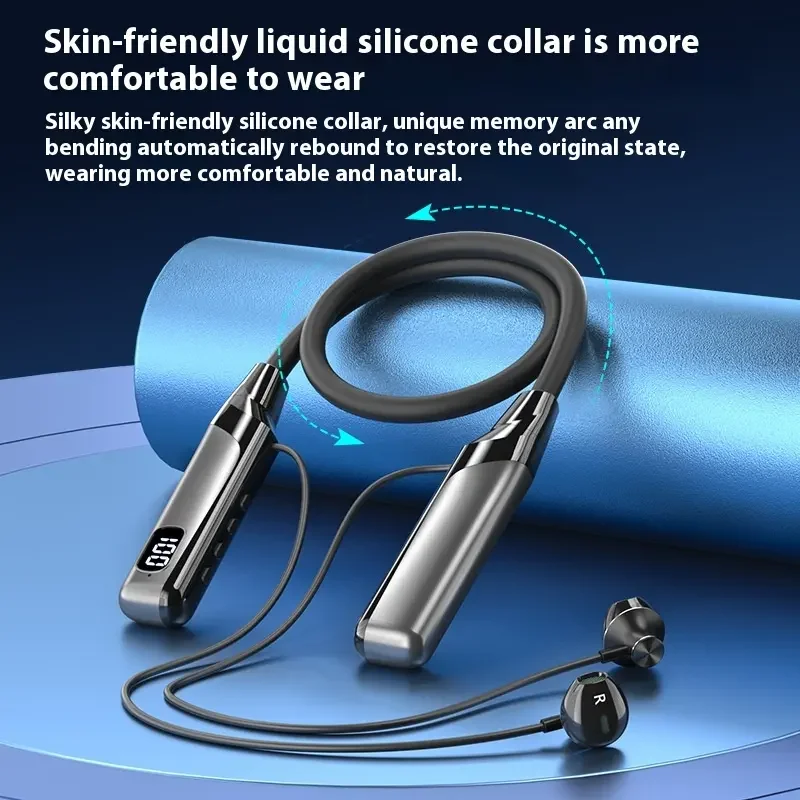 Bluetooth Neck-Worn Earbuds 5.3 Wireless Noise Cancellation Ultra Long Battery Life Compatible with Apple Huawei view 2