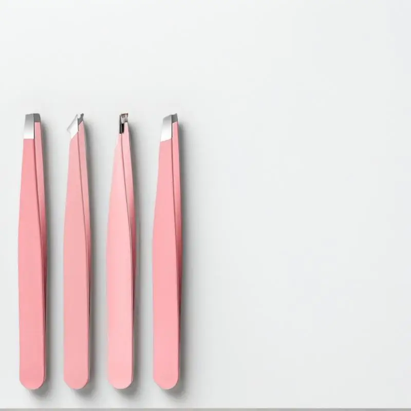 

Набор из 4 пинцетов для бровей из нержавеющей стали, набор для коррекции бровей, инструменты для красоты и ухода с зеркальным футляром