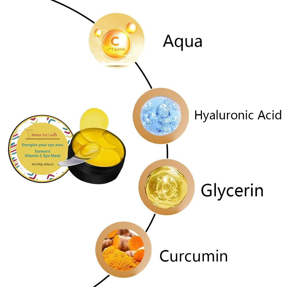 

Turmeric Vitamin C C Crescent Eye Mask - Moisturizing and Firming Care, Contains Turmeric Extract, Hypoallergenic, Suitable for All Skin, Daily Maintenance for Men and Women