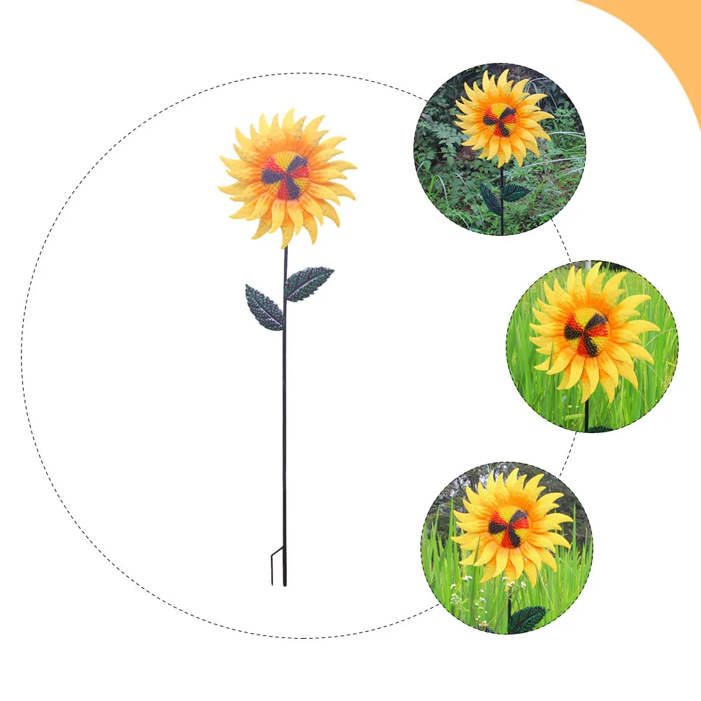 

Sunflower Outdoor Garden Metal Adornment Durable Decor For Yard Park Decoration Landscape Ornament Garden Windmill Inserting
