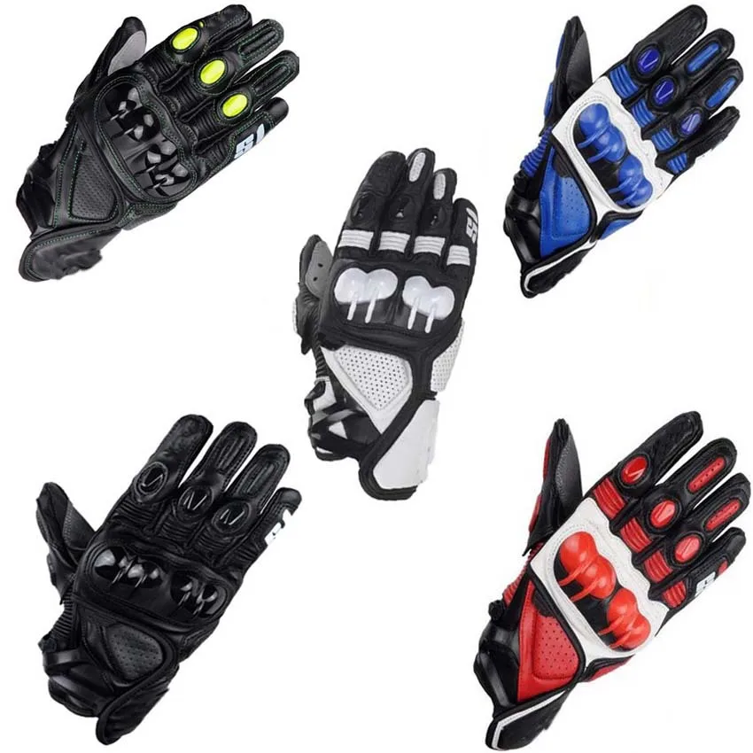 Cycling Racing Gloves Motocross Motorcycle Cycling Short Gloves Black/Red Leather Motorbike Bicycle Gloves