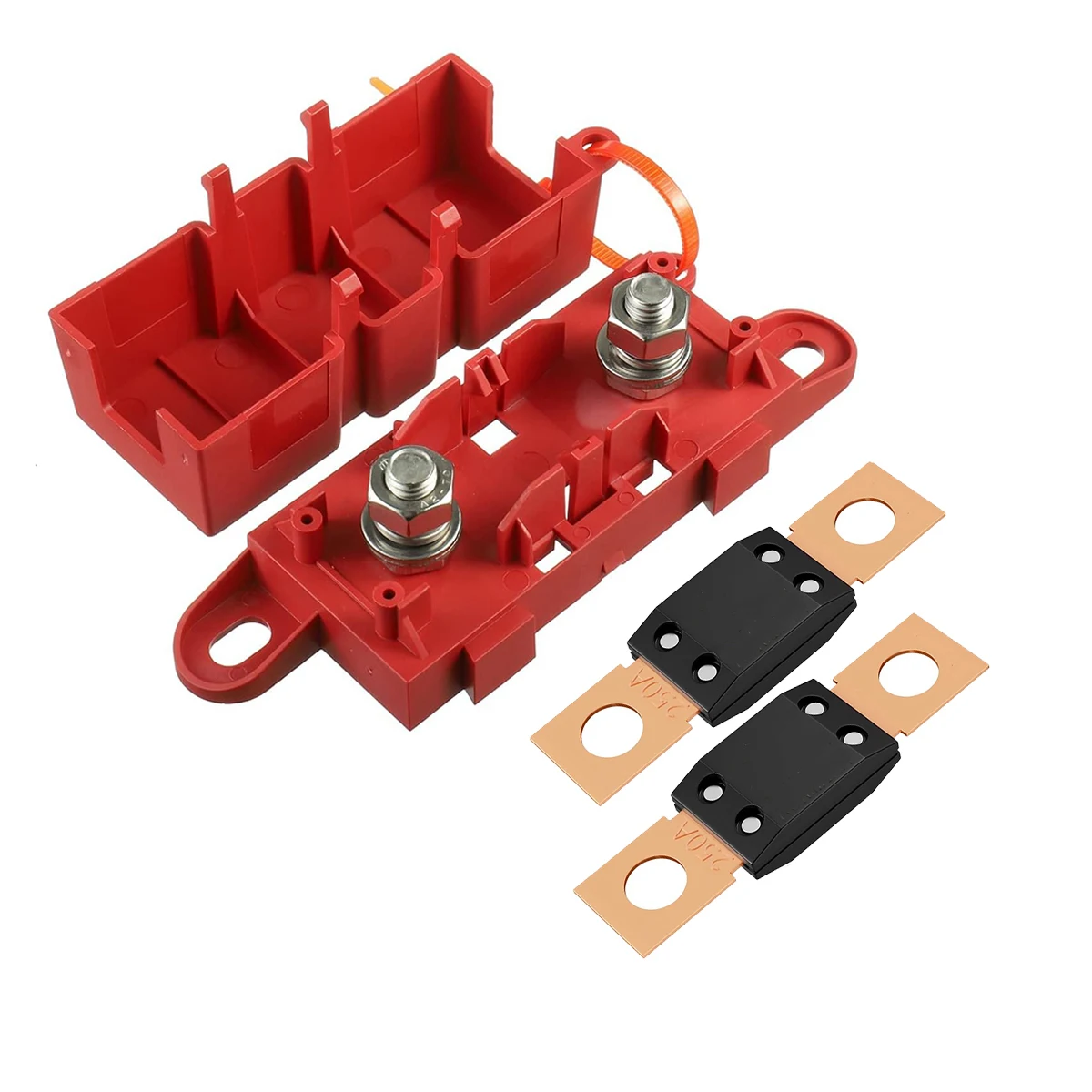 Roter MEGA-Sicherungsblock, ANL-Bolzen-Sicherungshalter, flache Sicherung für Auto, Boot, 80 A, 100 A, 125 A, 150 A, 175 A, 200 A, 250 A, 300 A