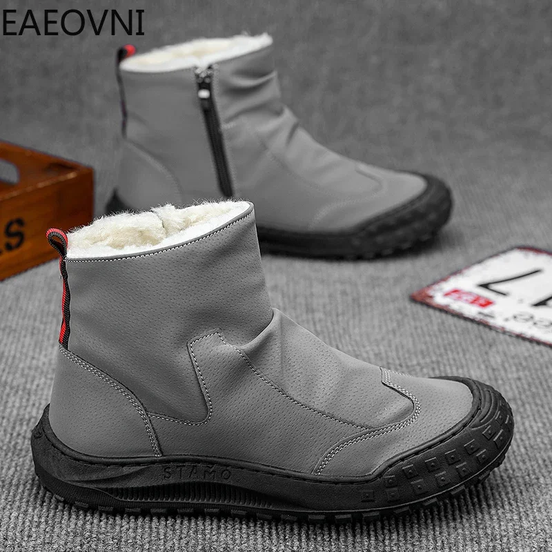 Snow Boots Men Low Tops Keep Warm Tooling Boot Mens Easy To Clean Non-slip Hiking Shoe Man Wear-resistant Lightweight Main Push