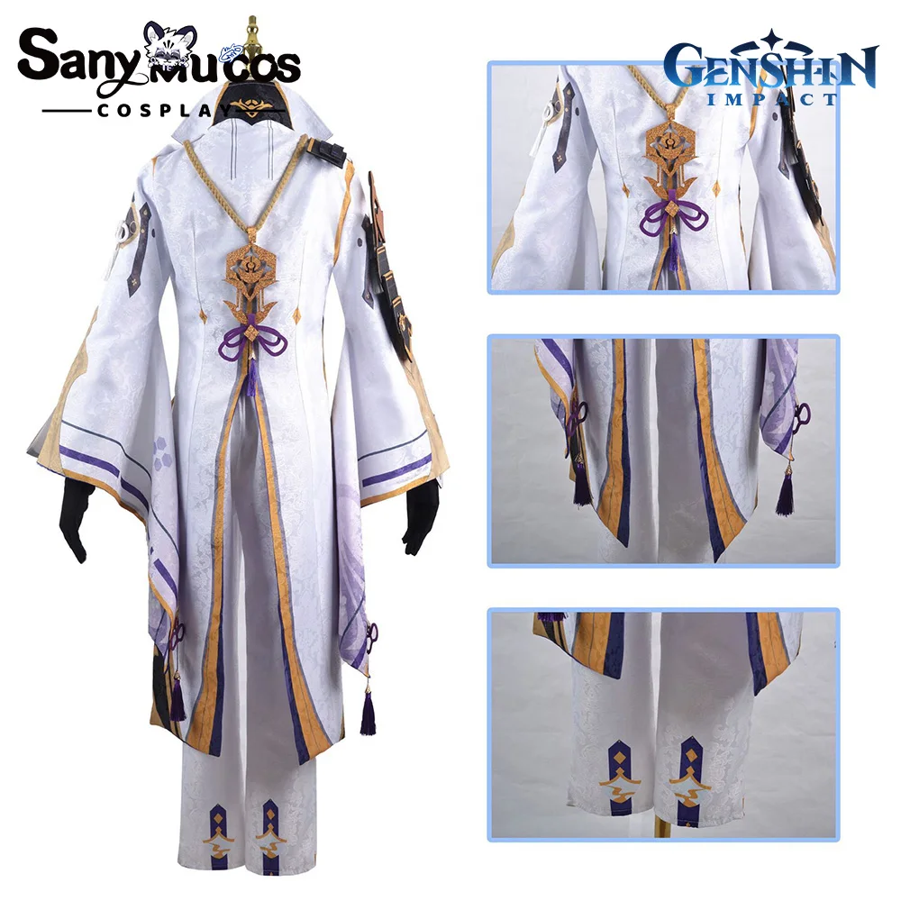 EM ESTOQUE SanyMuCos Kamisato Ayato Cospaly Genshin Impact Kamisato Ayato Vestido Cospaly Outfit Comic-con Presente de aniversário e feriado