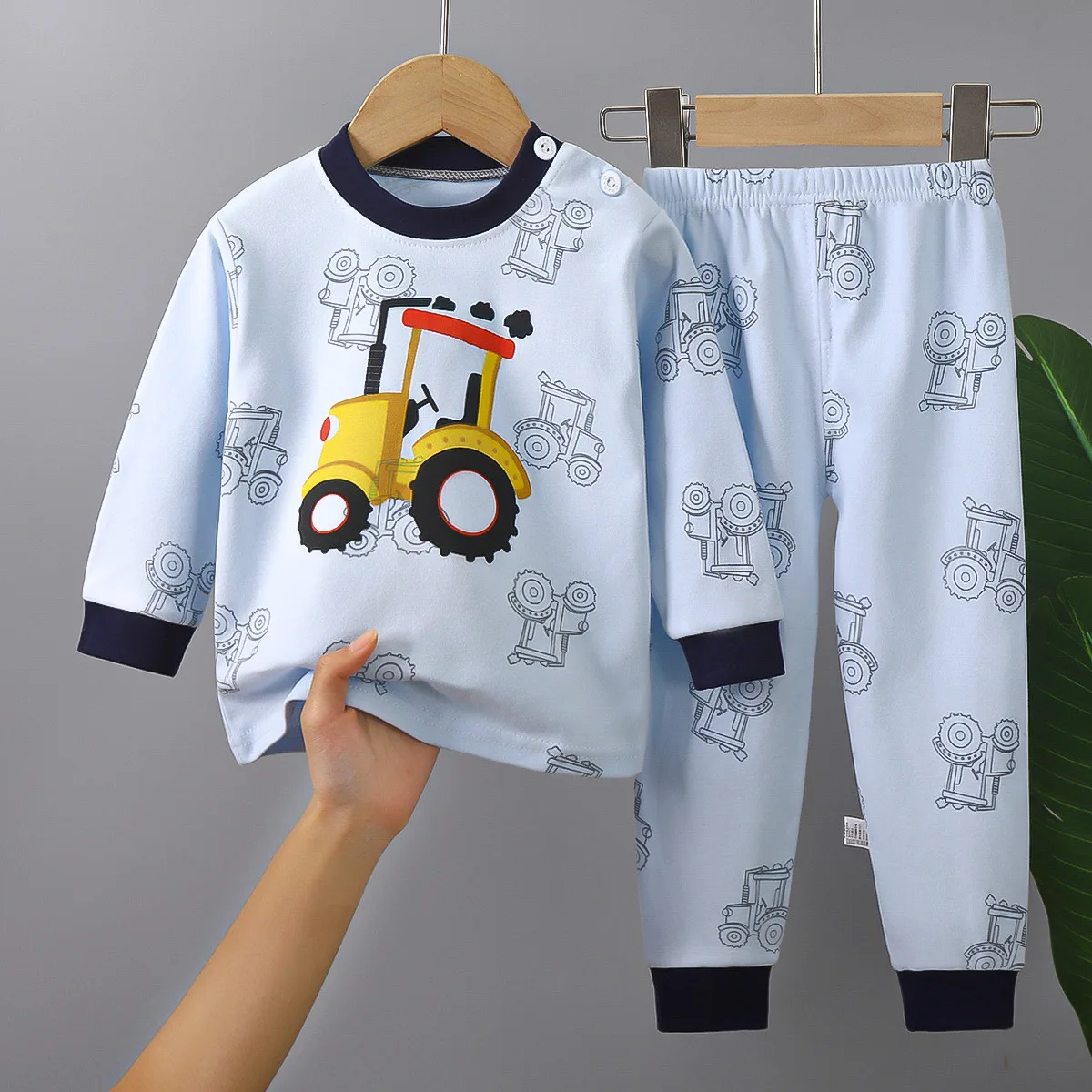 Girl Boy Homewear Casual Children Cute Wear Kid Comfortable Multi Style Long Sleeve Top Trousers Pants Unisex Long Johns Set