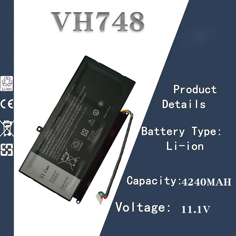 

Аккумулятор для ноутбука Dell Vostro 5460 5470 5560 14 5499, совместимый с VH748 P41G | Сменный аккумулятор 11,1 В, 4240 мАч