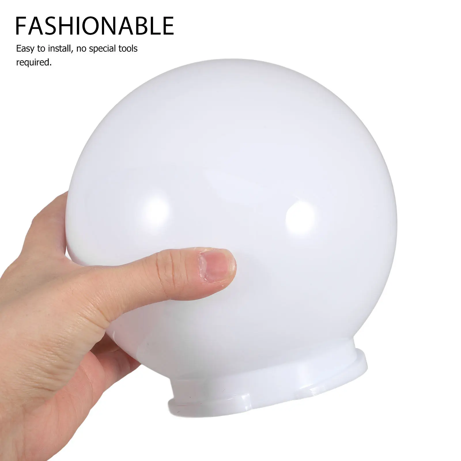 Acrylic Globe Lampshade White Outdoor Lamp Shade for Post Mount Pathway Street Light Patio Garden Driveway Landscape Lighting