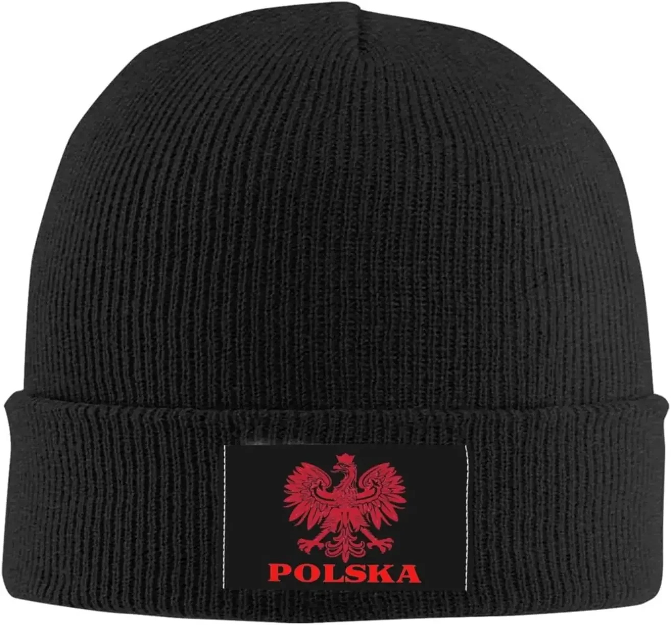 Polska Polish Country Pride Adults Knit Beanie Winter Hat Men Women Skull Cap Outdoor Warm Caps Black