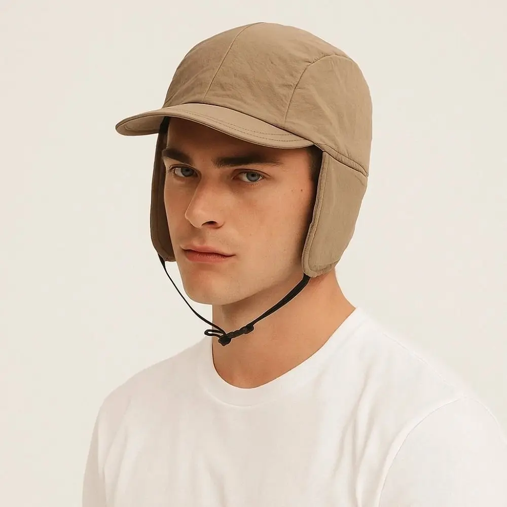 

Japanese Style Ear Protection Ushanka Multi-functional Thickened Earflaps Visor Hat Soft Lightweight Windproof Pilot Cap Men