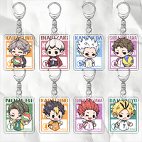 Anime Haikyuu Keychain Hinata Shoyo Tobio Kageyama Yu Nishinoya Cartoon Acrylic Keyring Accessories