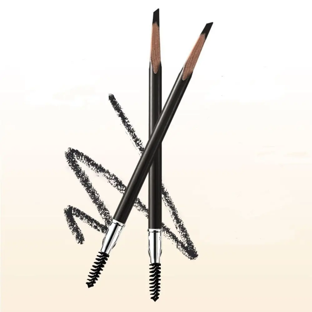 Double Heads Double Heads Eyebrow Pencil with Eyebrow Brush Waterproof Eyebrow Enhancer Smooth Natural Triangle Eyebrow Tint Pen