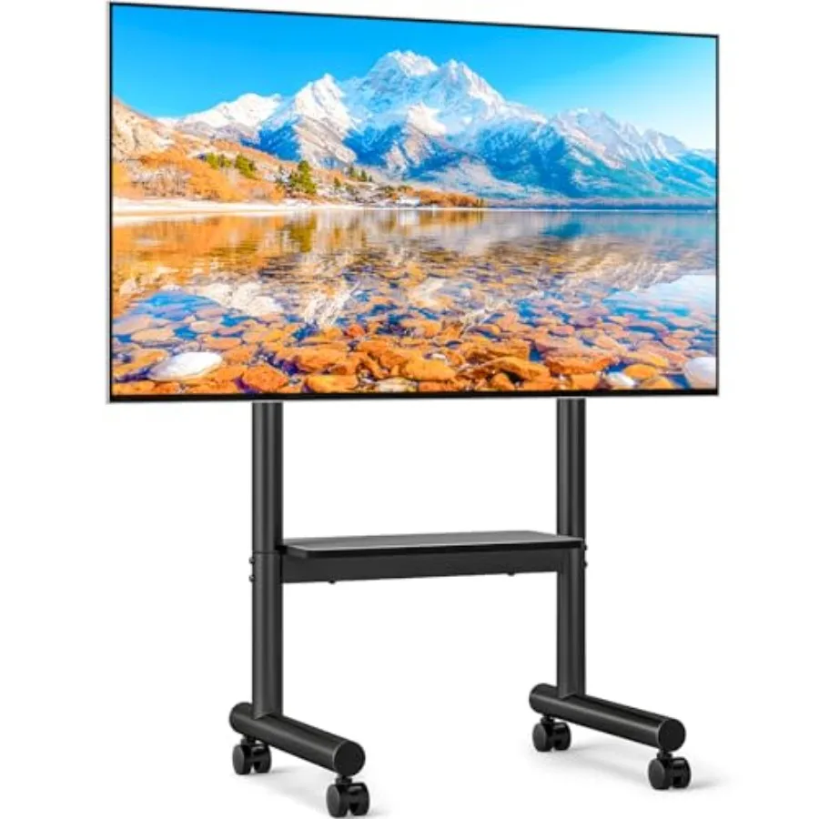 

Rolling TV Stand for 4075 inch TVs with Portable Design on Wheels Height Adjustable Mobile TV Cart Supports up to 110 lbs Ideal