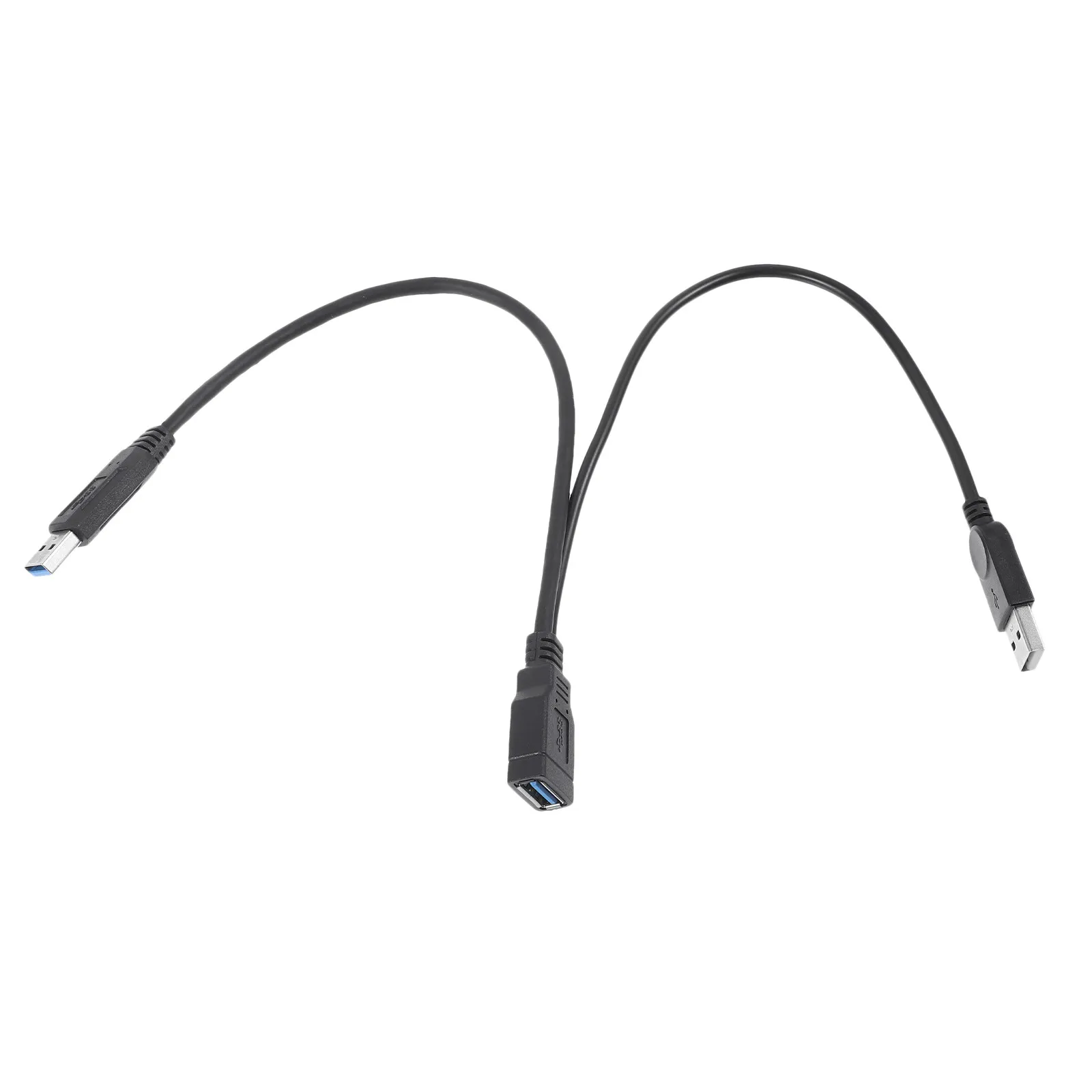 USB Y Cable 2 Male to 1 Female USB Power Splitter Extension Cord for External Hdd Fast Data Transfer Stable Charging Computer