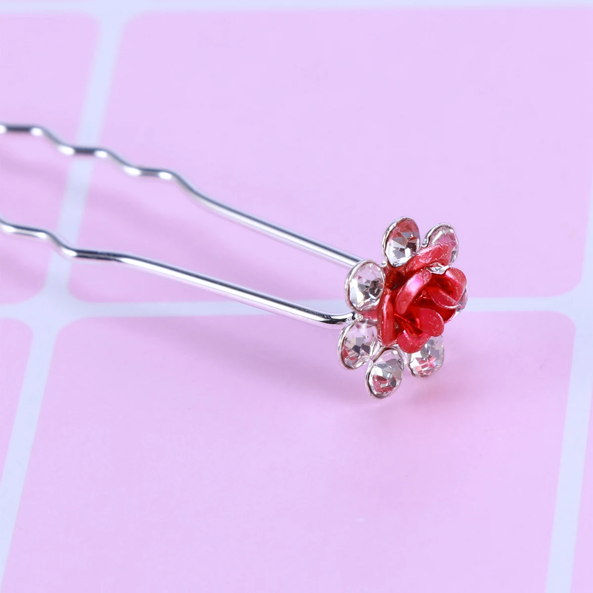 

20pcs Crystal Rhinestone Hair Pins Elegant Rose Shaped Clips for Wedding Bridal Party Prom DIY Hairstyle Accessories