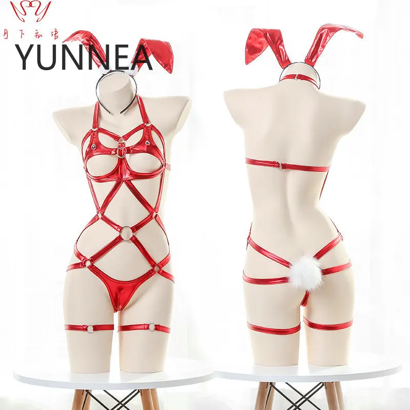 

Erotic Underwear Hollowed SM Three-point Passion Suit Tease Rabbit Girl Uniform Temptation ADJUSTABLE Lingerie Set Anime Cosplay