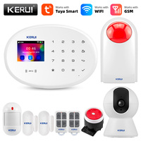 KERUI W202 Home Security Alarm System GSM Tuya APP Mobile Remote Control Wireless Burglar with PIR Motion Sensor Wireless Siren