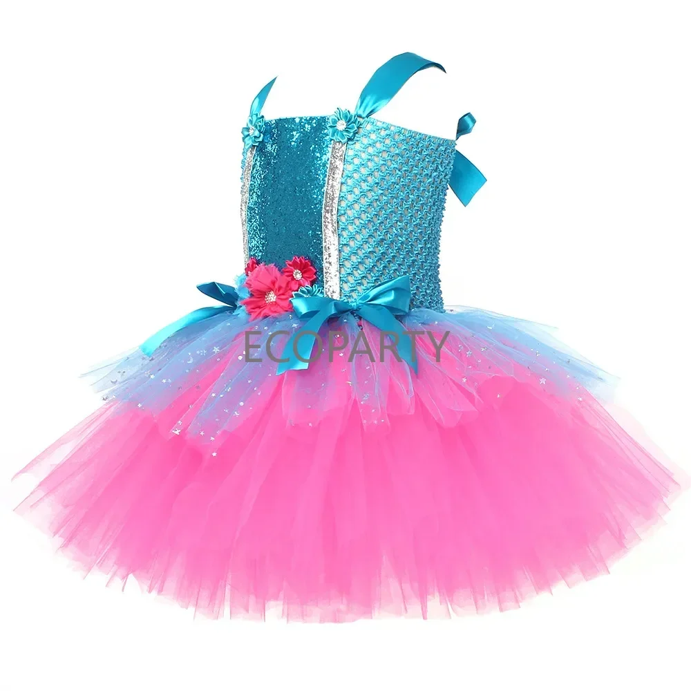 Trolls Tutu Dress for Girls Princess Poppy Birthday Costumes for Kids  Halloween Dresses Girl Fairy Flower Outfits