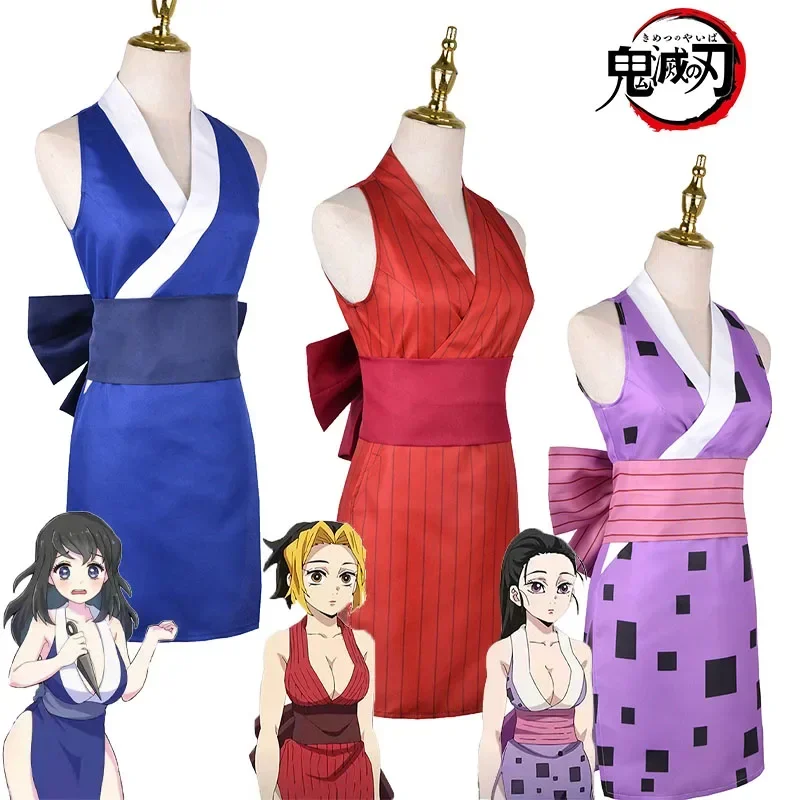 

Anime Season 2 Suma Hinatsuru Makio Cosplay Costume Uzui Tengen Wives Uniform Sexy Dress Entertainment District Arc