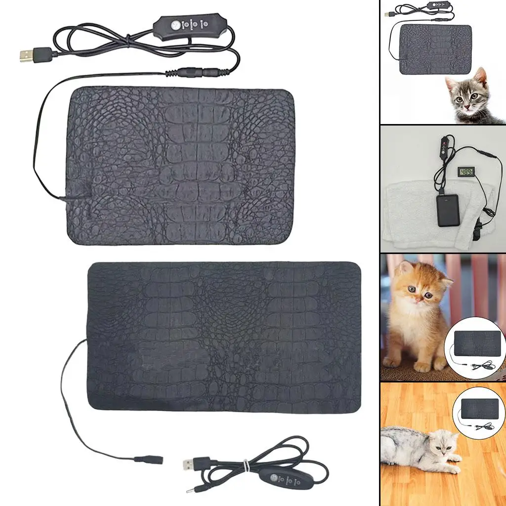 Pet Heating Pad 3 Level Adjustable Temperature Warmer Waterproof Portable Warming Mat for Snakes Reptiles Tortoise Pets