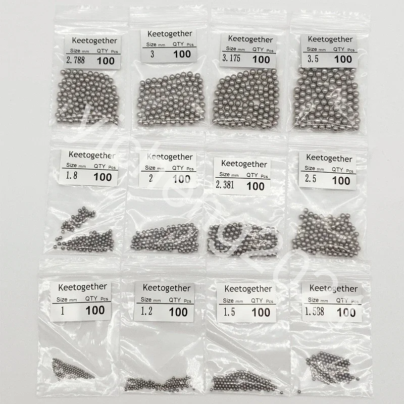 Esfera lisa em miniatura de aço inoxidável 304, diâmetro 1-4.5mm, esfera de rolamento de precisão G100 HRC para rolamentos 100/1000 peças