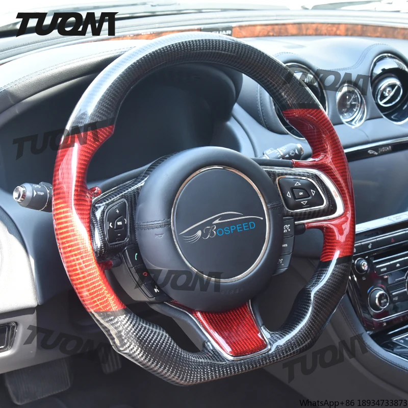 For Jaguar E-PACE XE XEL XFL XJ F-TYPE XF F-PACE Carbon Fiber Steering Wheel