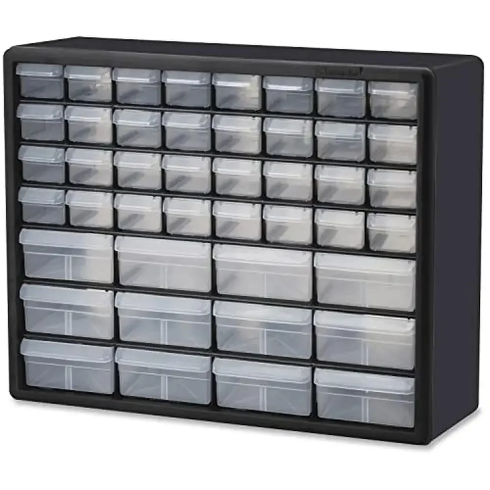 44-Drawer Plastic Parts Storage Cabinet Hardware Crafts and Office Supplies Stackable and Wall-Mountable Black Dividers Included