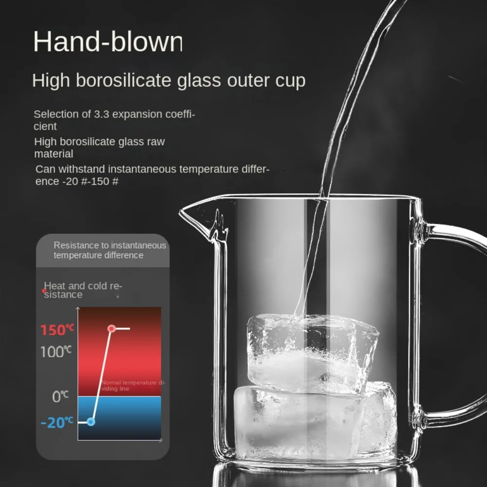 

Heat-resistant Glass Teapot with Filter Glass Filter Separation Fair Cup with Handle Short Spout Transparent Tea Maker Teaware