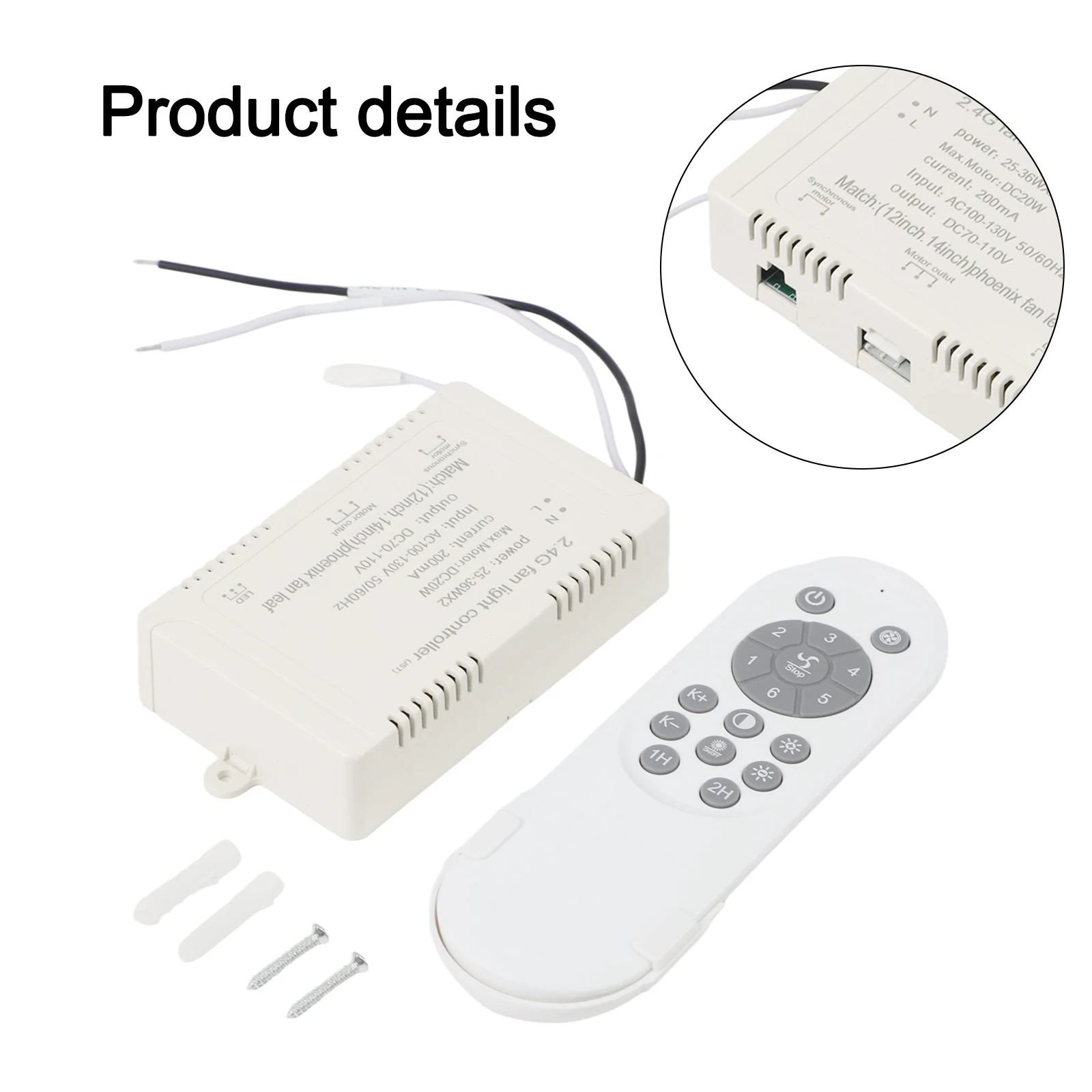 24V DC Fan Light Remote Control Receiver Stepless Dimming Inverter Controller For Ceiling Fan Lamp For Lighting System Accessori