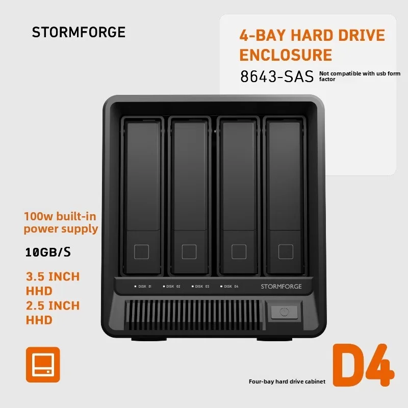 4-Bay 10Gb/s DAS External Hard Drive Enclosure USB 3.0