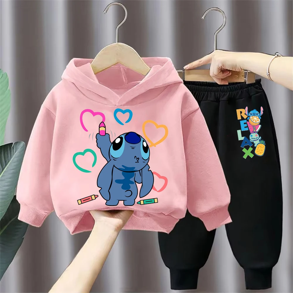 

Aloha Stitch Sweatshirt Hoodies Fashion Pullover Anime Hoody Cartoons Girls Boy Kids Long sleeve Casual Clothes Stitch Trucksuit