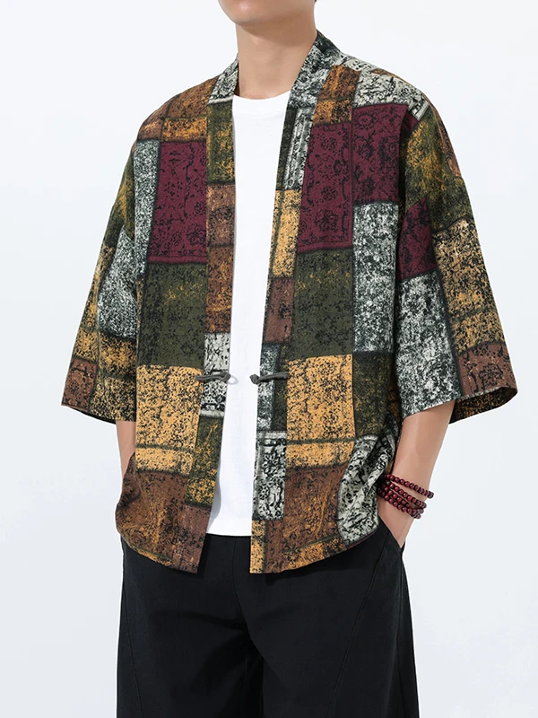 

Свободный мужской костюм irt Seven Sve с принтом, тонкий летний китайский повседневный модный костюм Тан, молодежная одежда Hanfu