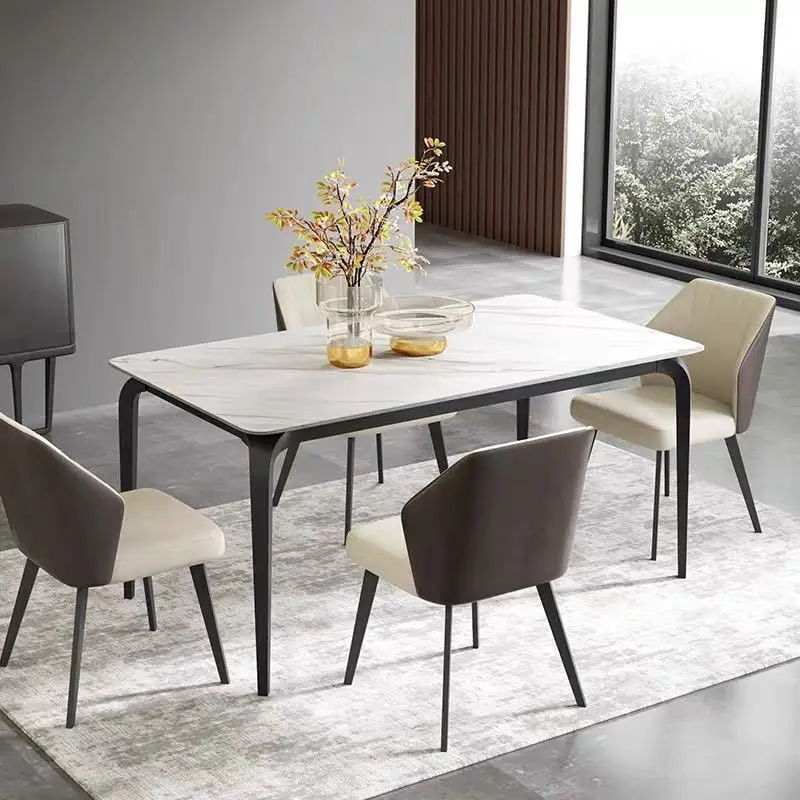 gl-Dining Room Furniture Set Dining Table for 6 Guangdong Set of 4 with Round Table 6 Seats Set 8 Chairs Dining Room Furniture(