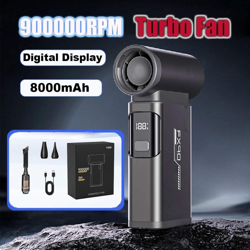 

350000RPM Brushless Turbo Fan Powerful Air Blower Vacuum Cleaner High-Speed Duct Fan 8000mAh 53m/s Type-C Charging Turbo Jet Fan