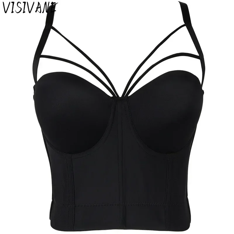 Visivane Sexy Crop Corset Ladies Tops Club Party Bra Women Tank Top Gothic Overbust Corsets Blusas Shirt Woman Clothes Bustiers