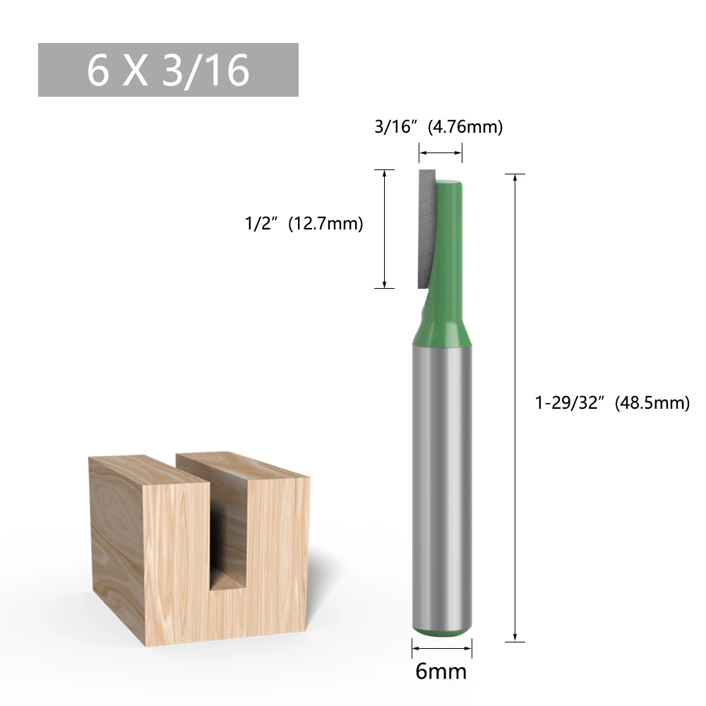 LAVIE Fräser 6mm 1/4 Schaft Hartmetall Gerade für Holznutfräsen für DIY & Professionelle Holzbearbeitung – Detail 4