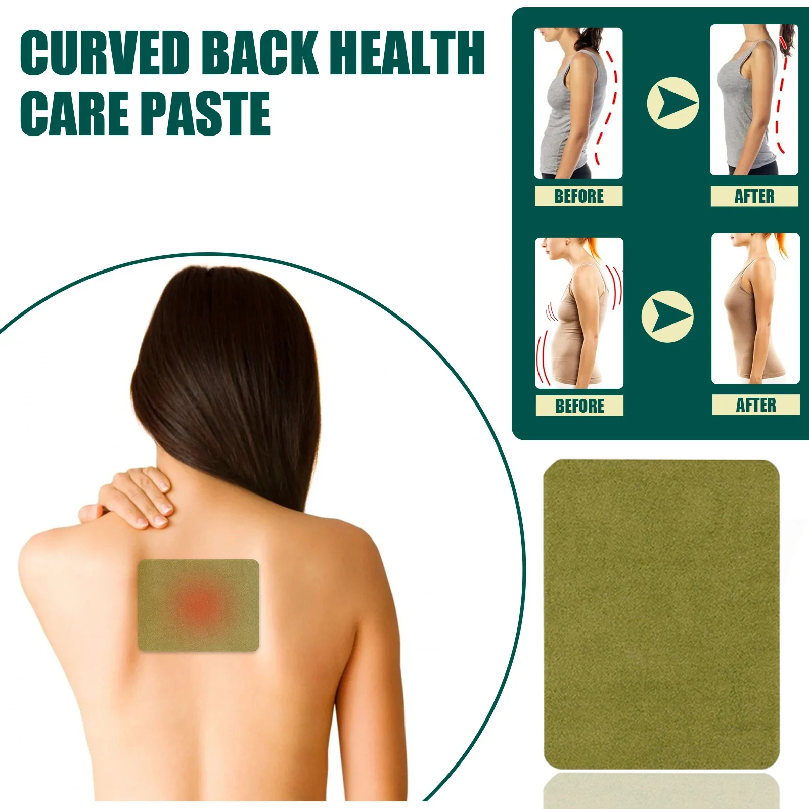 Back Posture Corrector Patches Spine Round Shoulder Forward Leaning Hunchback Paste Curved Cervical Back Correction Care Sticker