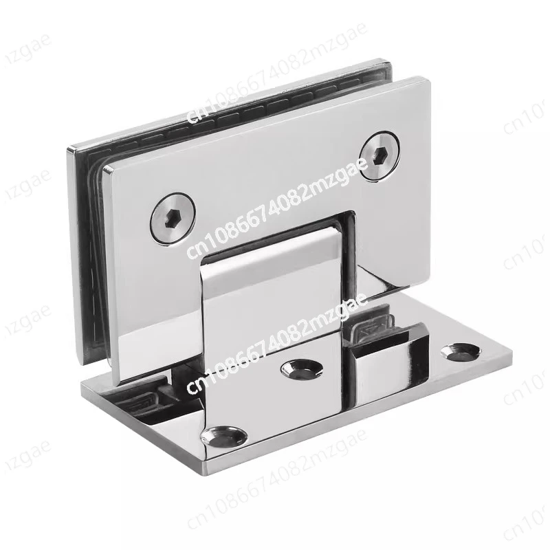 Glass Door Bathrooms Stainless Steel 304 Wall Mount Glass Shower Fixing Clip Chrome Door Hinge  (90 Degrees is open)
