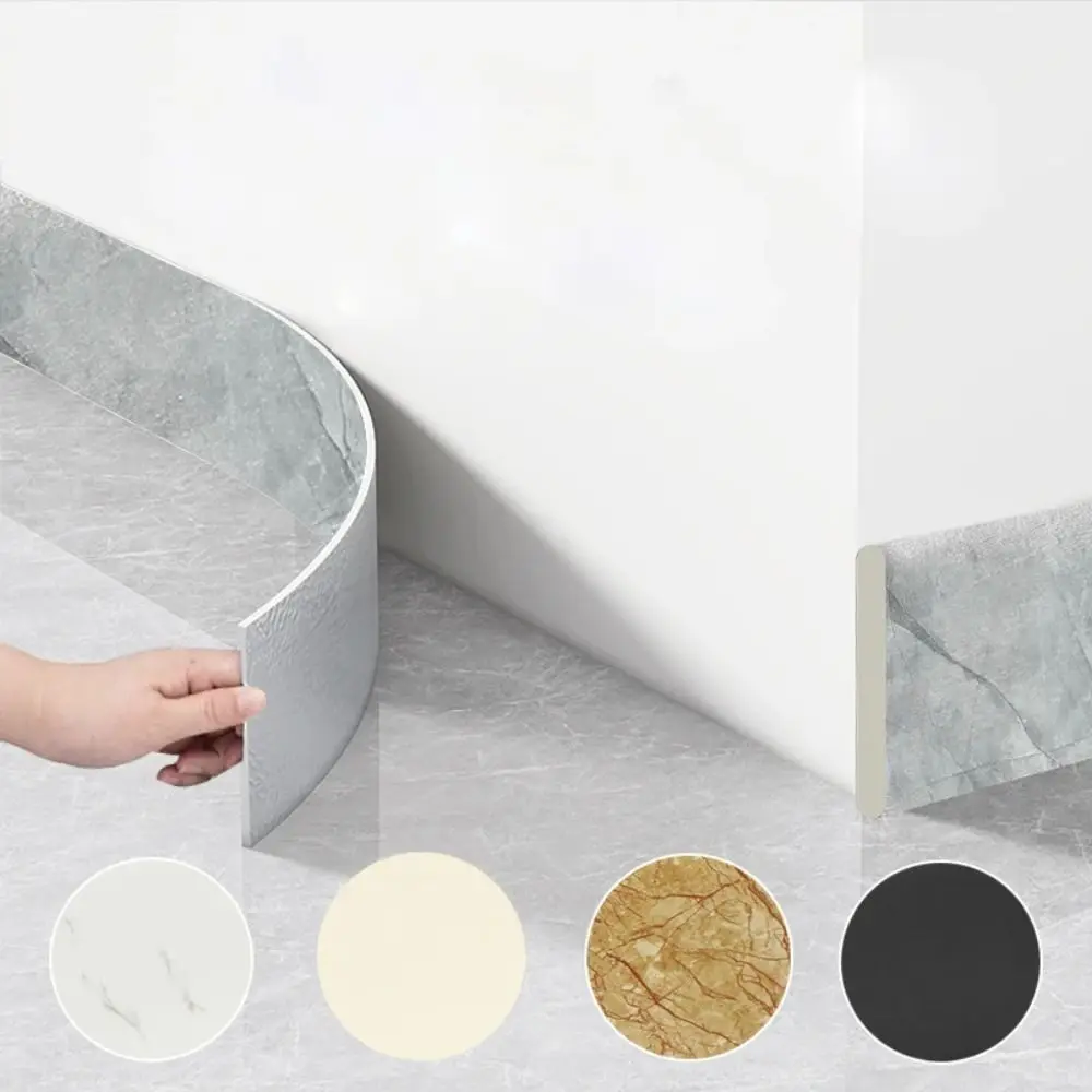 2M/Roll DIY Thickened Skirting Line Self Adhesive Anti-collision Wall Sticker Soft 3D Corner Line Bedroom
