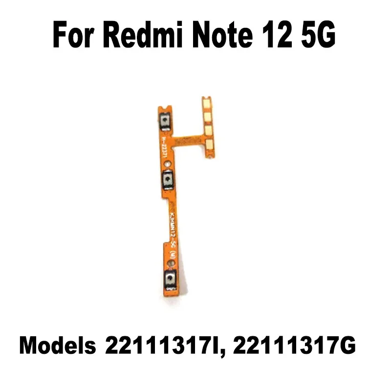 Para Xiaomi Redmi Note 12 12 Pro + Plus 4G 5G botón de volumen de encendido Cable flexible interruptor de tecla lateral botón de Control de